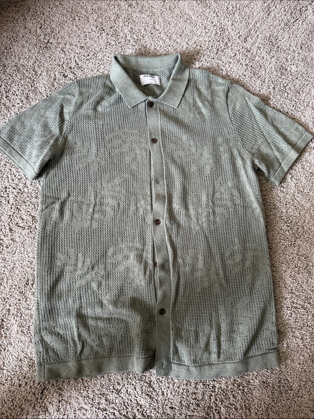 Old Navy Sage Green Knit Button-Up Cardigan